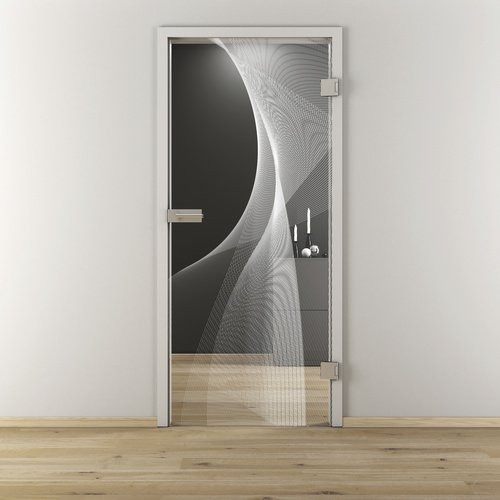 NOVADOORS Glasdrehtür NOVA 634, glänzend, transparent, H x B x T: 197,2 x 95,9 x 38,05 cm - Bild 1