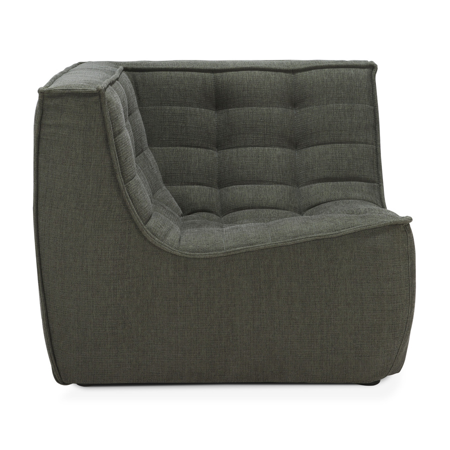 Ethnicraft N701 Modulsofa 90 Eck Quadratisch in Grün mit Stoffbezug - Bild 2