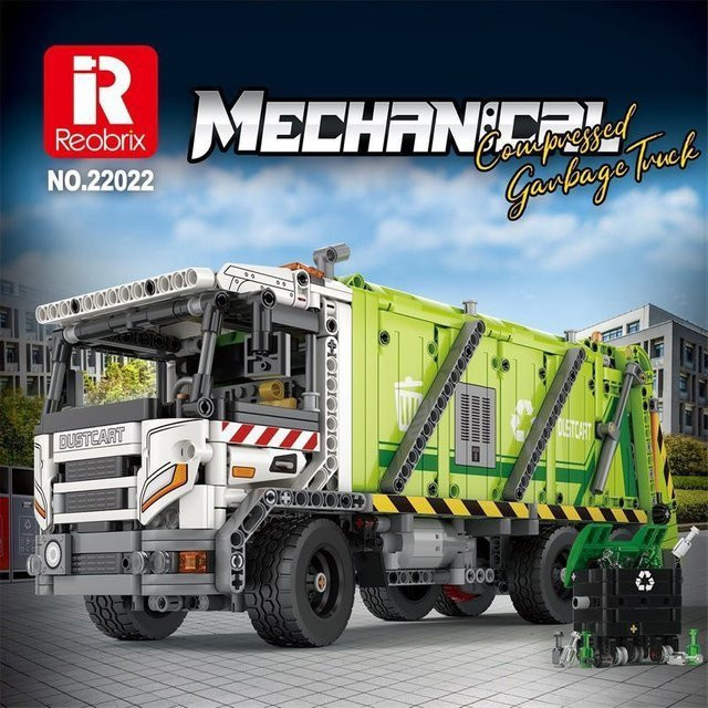 Reobrix 22022 Kompressions-Müllwagen, elektrischer ferngesteuerter Baustein - Bild 1