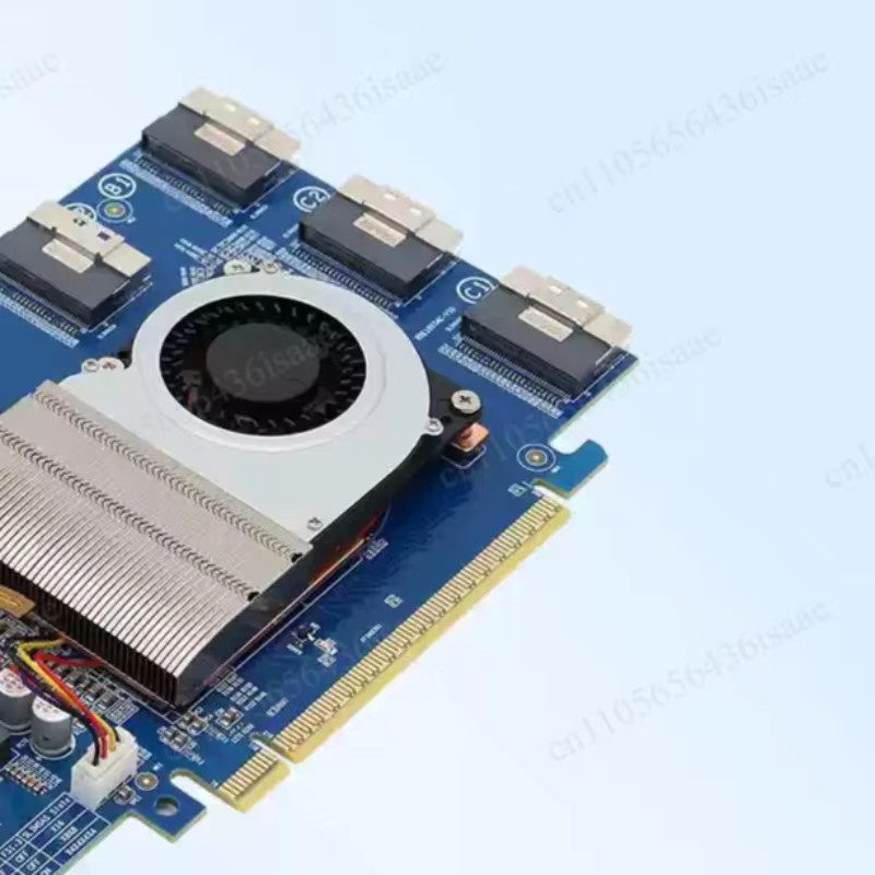 PCIe 4.0 Erweiterungskarte PLX88096 mit 6-10 Ports und 8654 Schnittstelle in Blau - Bild 4