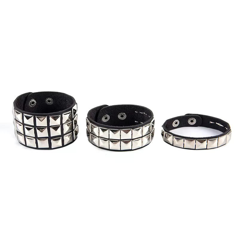 eelhoe Armband, Nieten, Manschette, Silber, Unisex, Punk-Gothic-Rock - Bild 2