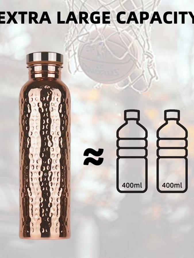 JUSTINLAU Sportwasserflasche aus Edelstahl 304 mit Hammermuster in Gold, 800 ml - Bild 6