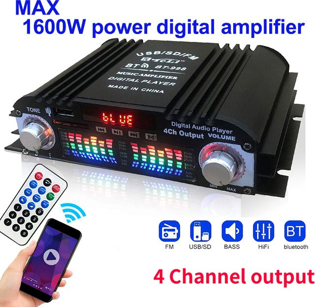Creadvent AV Receiver Stereo Verstärker mit Bluetooth und FM-Radio in Schwarz - Bild 1