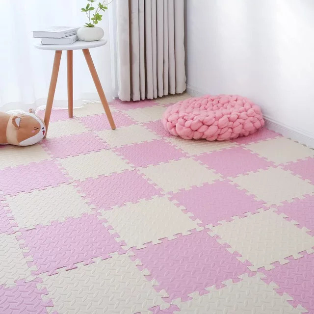DHDH Babyspielmatte aus 16 ineinandergreifenden Teilen, weicher und dicker Spielteppich für das Kleinkinderzimmer in Sky Blue - Bild 1