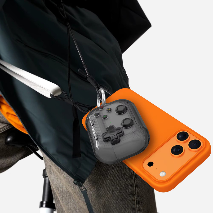 Schutzhülle im Spielkonsolen-Design für Apple AirPods Pro, AirPods 3, 2, 1 und AirPods 4 in Lila mit Sicherheitsverschluss - Bild 4
