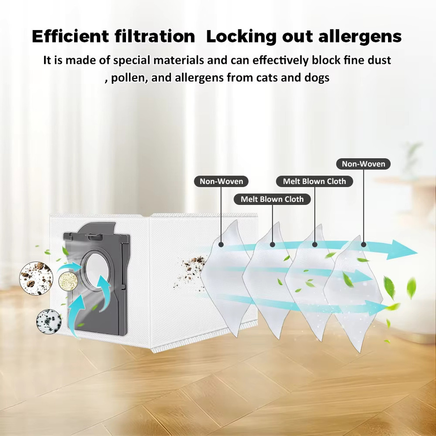 Dreame Staubbeutel Zubehör in Weiß für L10s Pro Ultra Heat, X30 Ultra, X30 Pro, X40 Ultra, X40 Pro, L40 Ultra und X50 Ultra Roboter Staubsauger - Bild 3
