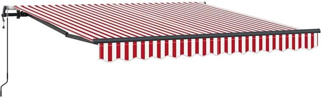 vidaXL Einziehbare Markise in Rot-Weiß mit Fernbedienung, Breite: 300 cm, Ausladung: 250 cm - Bild 1