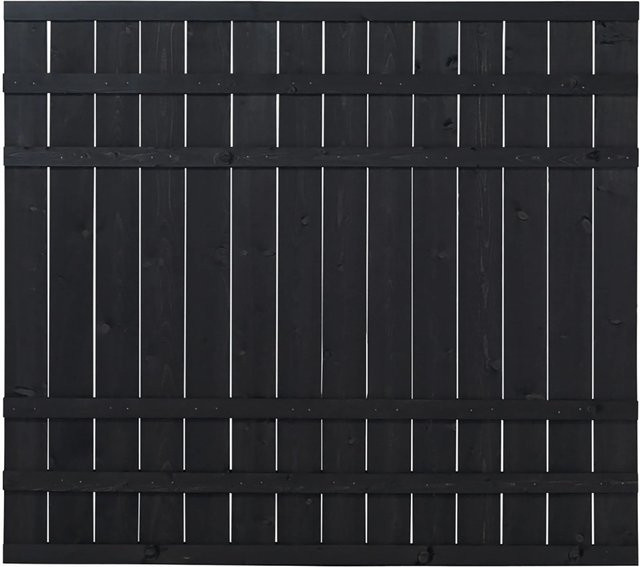 Plus Sichtschutzzaun Rustik aus Nadelholz in Schwarz, Breite: 158 cm, Höhe: 180 cm - Bild 1