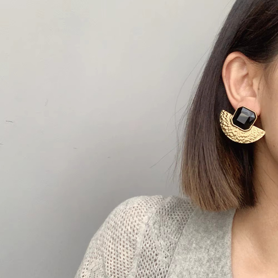 LAIMEIJIN Ohrringe Metall, Kristall, Gold, Damen - Bild 2