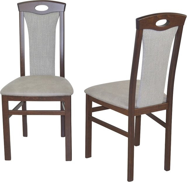 Esszimmerstuhl Larissa Set (2 Stück) von möbel direkt online mit Kunstlederbezug in Braun und Massivholz Buche - Bild 1