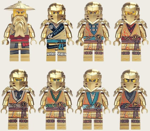 Film Action Gold Mini Figuren mit Motorrad, Bausteine Spielzeug, ab 4 Jahren - Bild 1