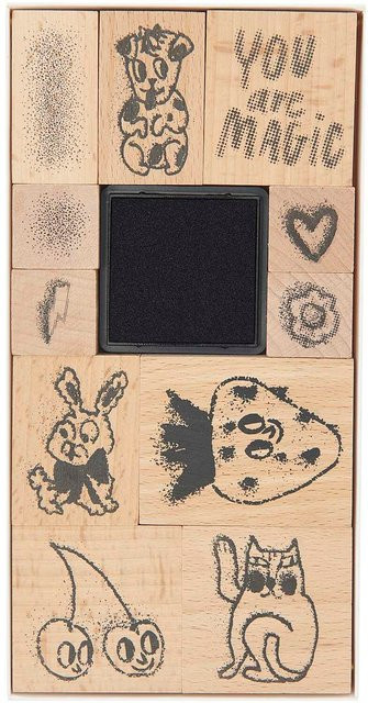 Rico Design Paper Poetry Stempelset Airbrush aus Holz - Bild 1