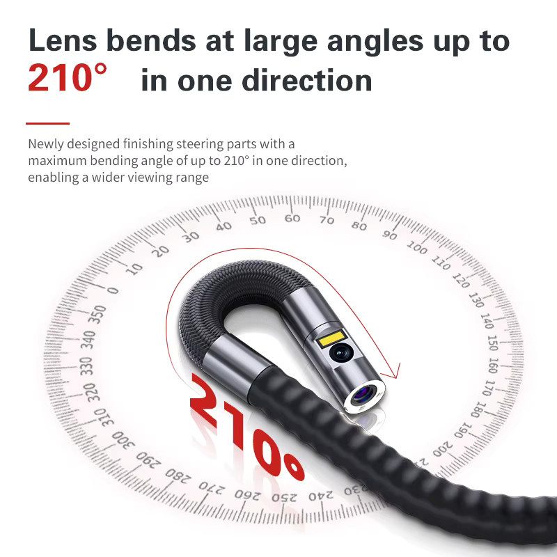 RALCAM Lenkendeoskop mit 5 Zoll Bildschirm, Doppelobjektiv, 6 mm Durchmesser, 4-Wege-Steuerung und 720 Grad Rotation in Schwarz für die industrielle Endoskopieinspektion und Motorkanalinspektion - Bild 6