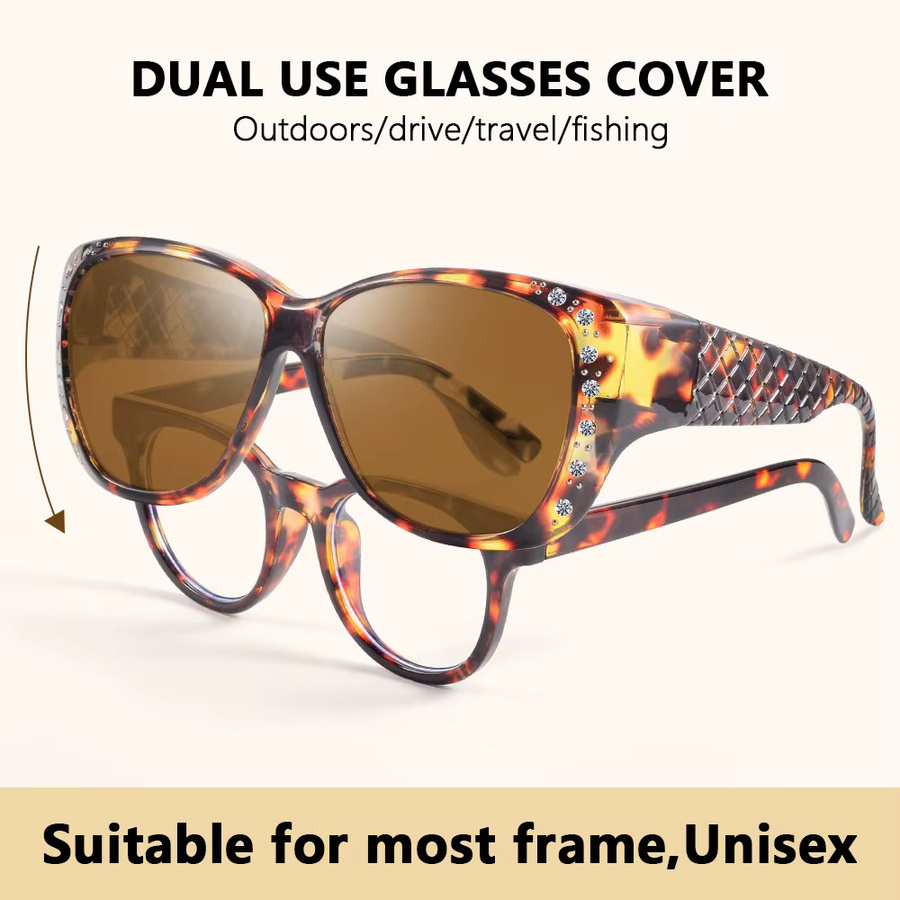 CRIXALIS Fitover-Sonnenbrille Damen, Vollrand, Kunststoff, Übergroße Sonnenbrille - Bild 2