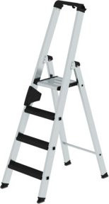 MUNK Günzburger Steigtechnik Relax Step Aluminium Stehleiter mit 4 Stufen in Silber, Arbeitshöhe: 3 m - Bild 2