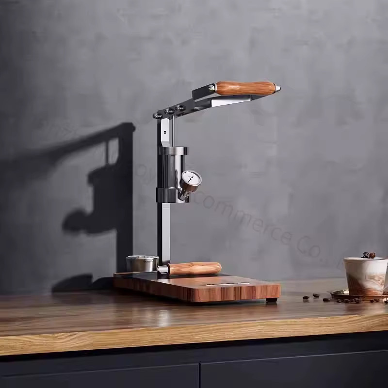 YunlinLi Tragbare Hebel-Espressomaschine in Silber, halbautomatische manuelle Kaffeemaschine für reichhaltige Crema im italienischen Stil - Bild 3