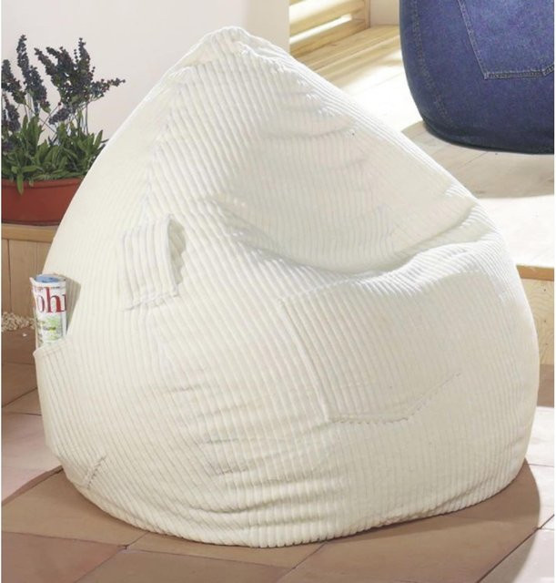 KINZLER Sitzsack Manchester aus 100% Baumwolle in Cordstruktur, Farbe Natur/Beige - Bild 1