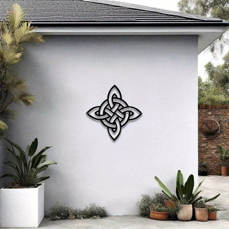 DDPNKL Keltische Hexenknoten Wandkunst aus Metall in Schwarz im Vintage-Stil - Bild 4