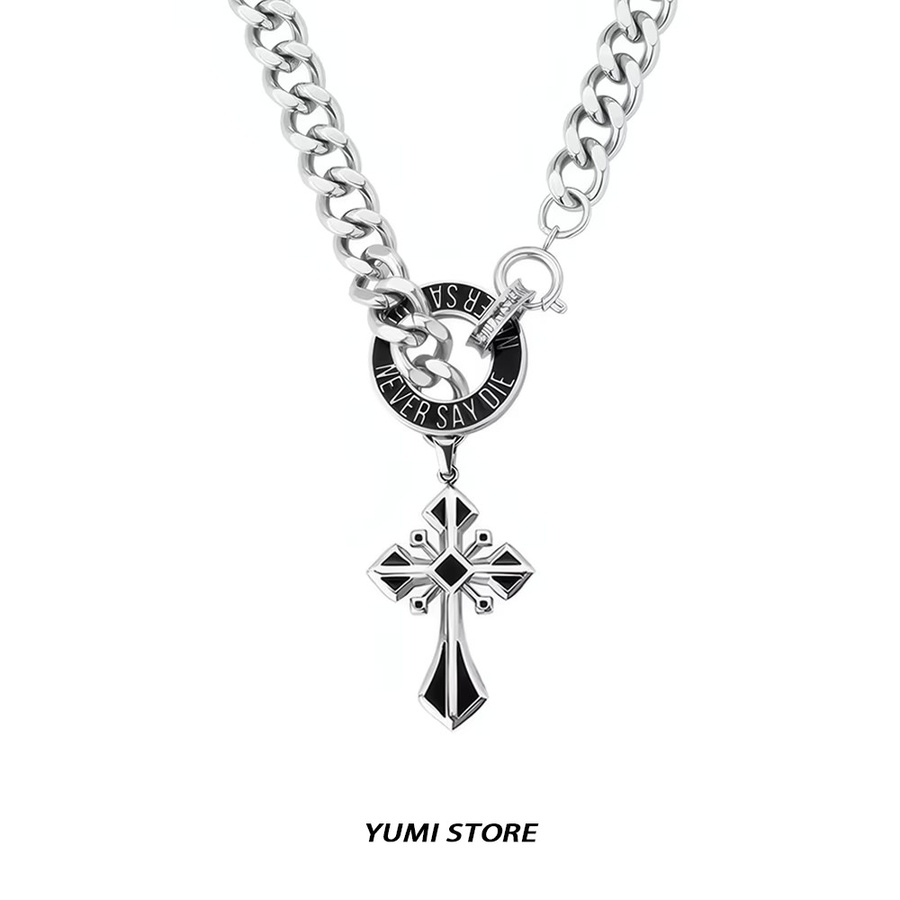 Halskette mit Kreuz Anhänger, Titan, Silber, Unisex - Bild 5