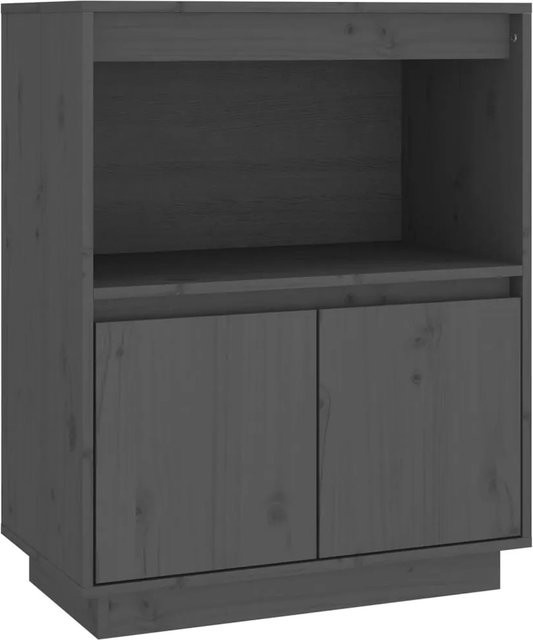 vidaXL Sideboard aus Kiefer-Massivholz in Grau, B/T/H: 60 x 34 x 75 cm - Bild 1