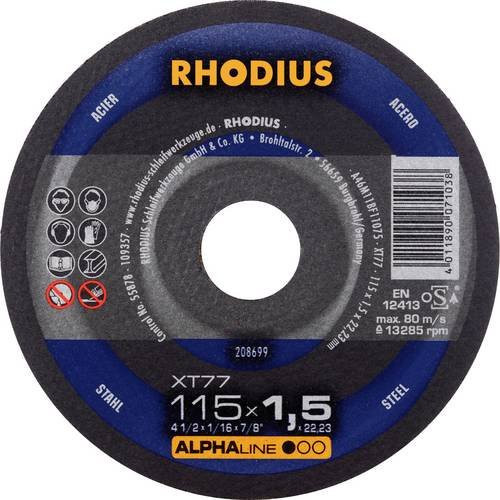 Rhodius Trennscheibe XT77 gerade 115 mm Schwarz für Metall - Bild 1