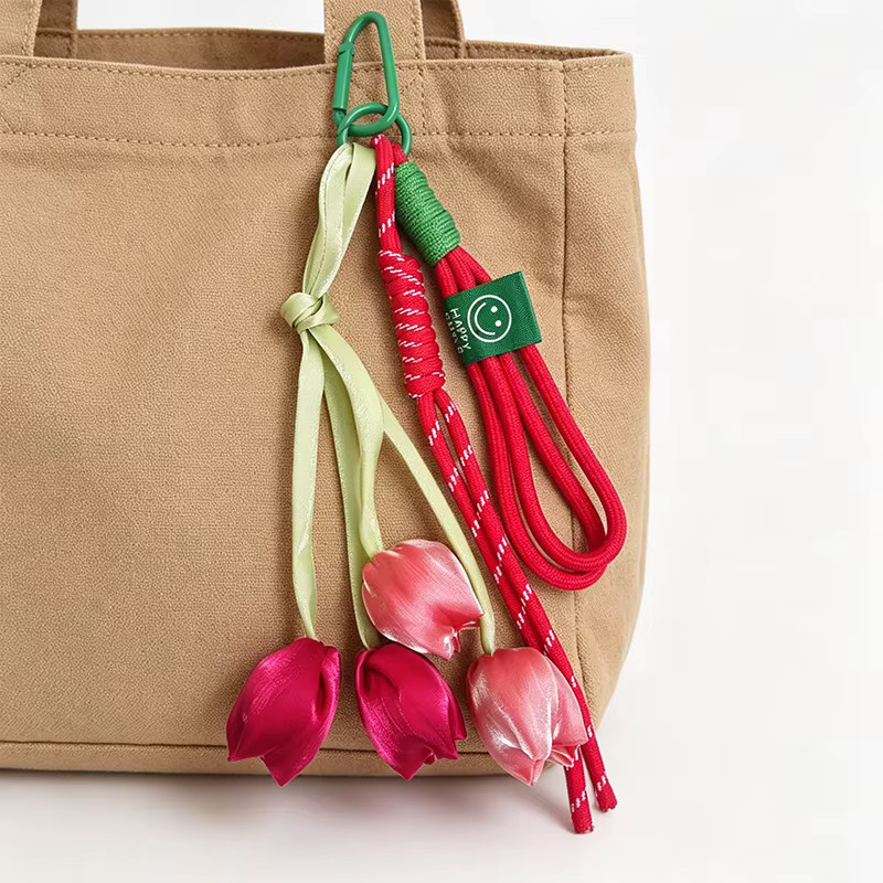 Yogodlns Taschenanhänger Tulpen-Blumen, Nylon, Schlüsselanhänger - Bild 2