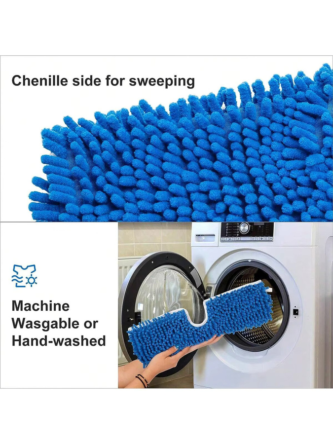 3er Pack Mikrofaser-Mopp-Nachfüllungen in Blau, kompatibel mit Vileda und O-Zeder, waschbare Ersatz-Moppköpfe für Nass- und Trockenreinigung - Bild 3