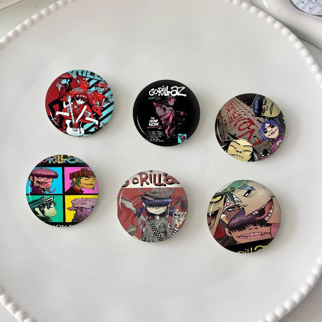 Brosche Retro Gorillaz Musik Drucke Tiere, Bunt - Bild 1