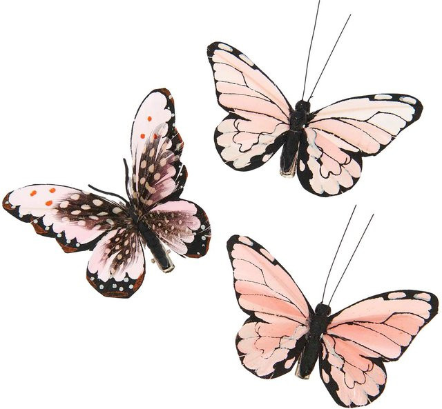 Rico Design Schmetterling mit Clip in Altrosa und Pink - Bild 1
