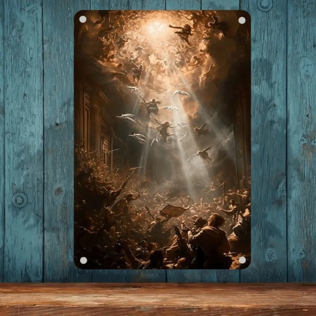 CIFBUY Vintage Metall-Engel Wandskulptur in Braun als religiöse Dekoration - Bild 1