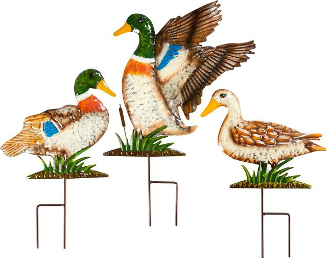 Gartenstecker Enten-Trio von viva domo in Multicolor - Bild 1