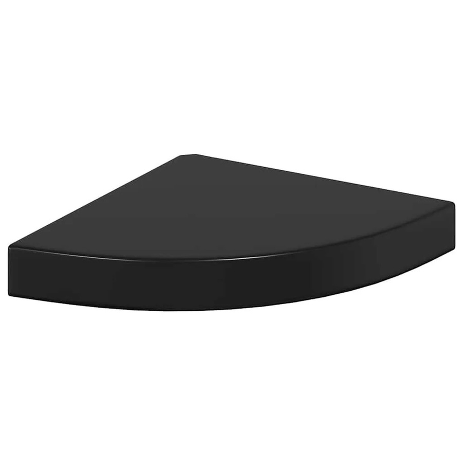 vidaXL Eck-Schweberegal in Hochglanz-Schwarz aus MDF, B/T/H: 25 x 25 x 3,8 cm - Bild 2