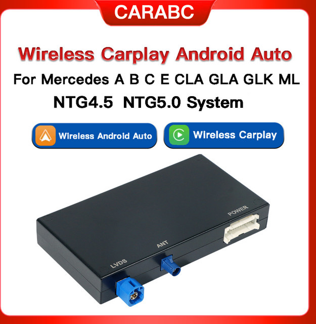 CARABC Drahtloses CarPlay und Android Auto Modul für Mercedes Benz NTG4.5 und NTG5.0 Systeme in Schwarz, kompatibel mit C-Klasse, GLC, A-Klasse, B-Klasse, GLE und GLK - Bild 1