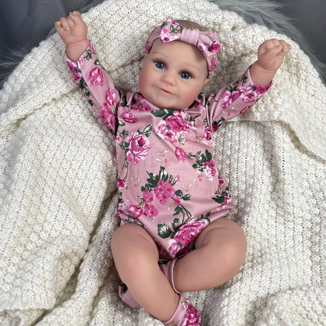 MRB Reborn Baby Puppen Maddie Mädchen, Silikon, 50cm - Bild 1