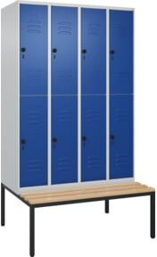 C+P Doppelstock-Spind Classic PLUS Sitzbank mit 4 Abteilen und Buche-Hartholz Sitzfläche, B/T/H: 212,0 x 120,0 x 81,5 cm - Bild 1