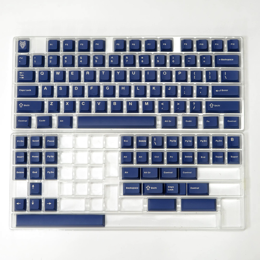 FSWHBY Double Shot PBT Tastenkappen im Cherry Profil für mechanische Tastaturen mit Cherry MX Switches, 114 Tasten, Dunkelblau - Bild 3