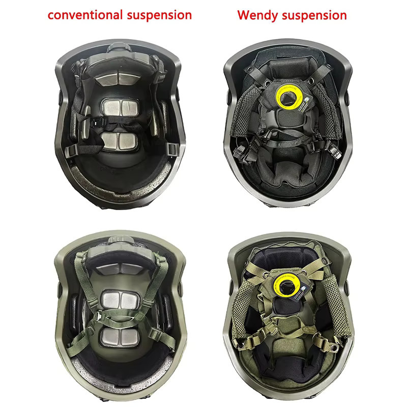 Kevlar Taktischer ACH High Cut Helm in Green mit NIJ IIIA ballistischer Schutz und FAST Wendy's Suspension Pad - Bild 4