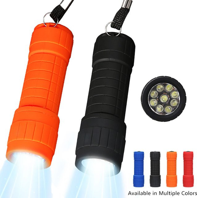 NEWBIRTH Mini 9-LED-Taschenlampe, wasserdichte Outdoor-Camping-Taschenlampe mit AAA-Batterie - Bild 1