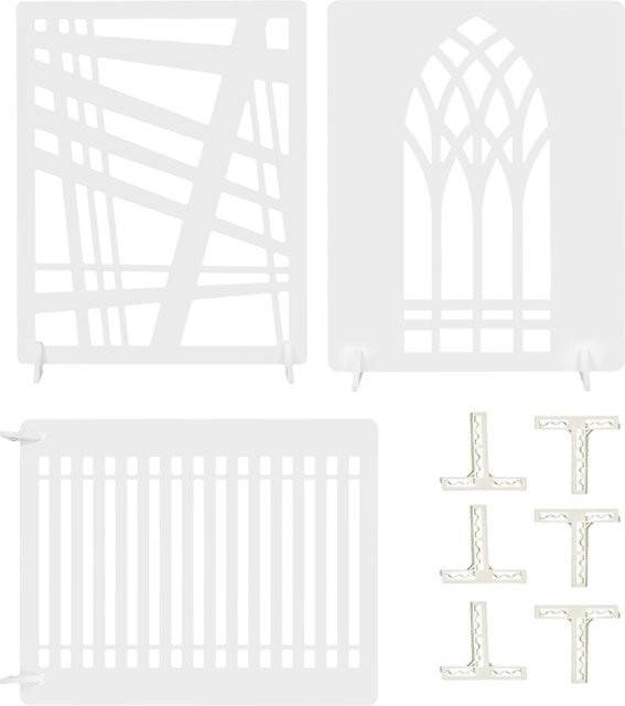 3er Set Fotografie Hintergrundplatten mit Licht- und Schatteneffekt Fenster-Design von DIYelecs in Weiß - Bild 1
