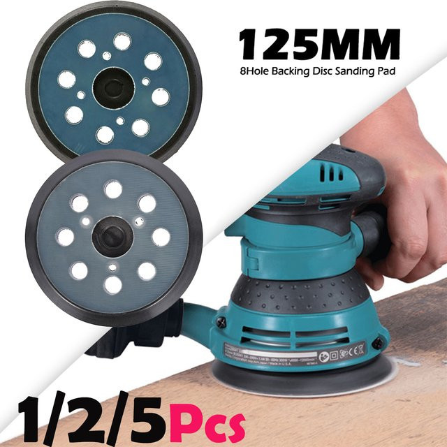 Hands DIY Schleifpad 5 Zoll mit 8 Löchern und 3/4 Zoll Gewinde für Exzenterschleifer und Polierarbeiten, 125 mm - Bild 1