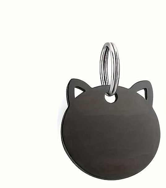 Haustiermarke Zinklegierung, Katzenkopf-Design, Schwarz, Unisex - Bild 1