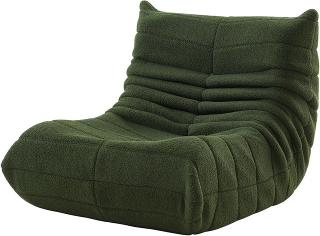 okwish Bodensofa mit Rückenlehne, faltbarer Relax-Sessel für das Wohnzimmer, Grün, B/T/H: 91.5 x 101 x 72 cm - Bild 1