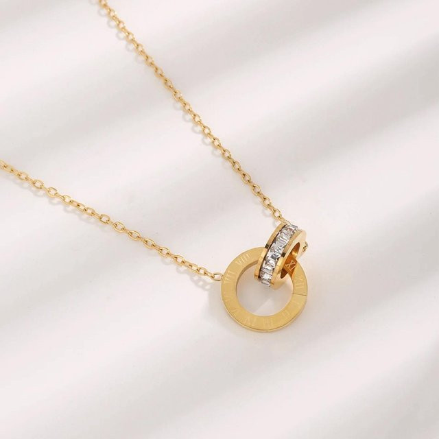 Mango Event Halskette, 18 Karat vergoldeter Edelstahl, Weiß, Damen, 50cm - Bild 1