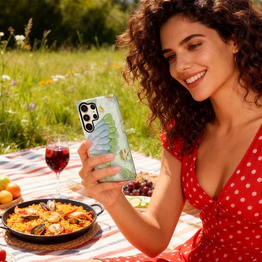 Glänzende Handyhülle mit Schmetterlings- und Blumen-Design für Samsung Galaxy S25 Ultra, S24 und S23 Ultra Plus in Multicolour - Bild 4