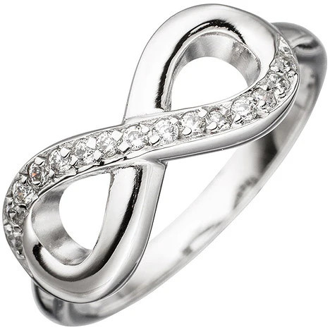 Colfem Ring Unendlichkeit, 925 Silber, Zirkonia, Damen, Ringgröße 54 - Bild 1