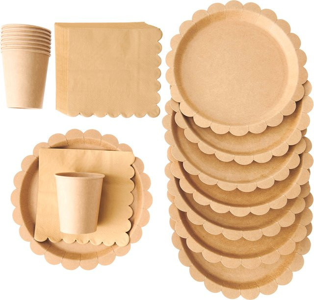Rico Design Party-Set aus Kraftpapier in Beige - Bild 1