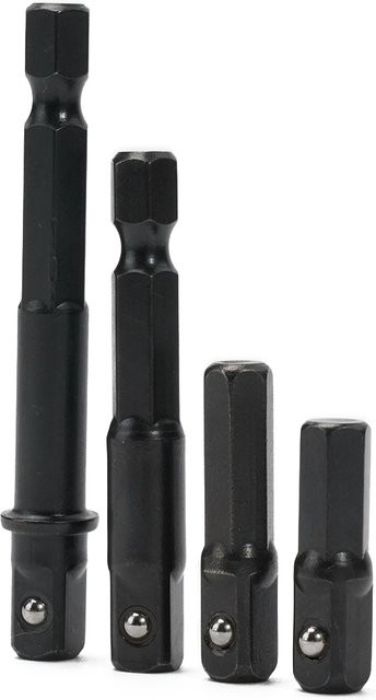VIBRATITE Bohrer-Steckschlüssel-Adapter 1/4 Zoll mit Sechskantschaft und Vierkant-Verlängerung in Schwarz - Bild 1
