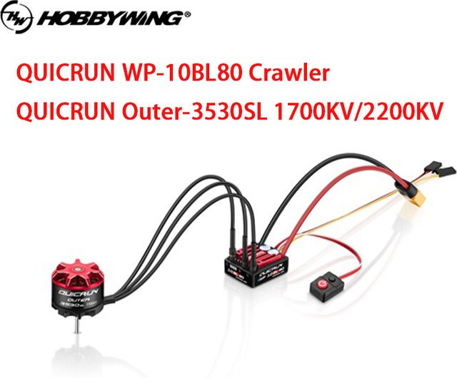 HobbyWing Quicrun WP 10BL80 Bürstenloser ESC und 3530SL Motor Kombination, für 1/10 Skala Fernbedienung Klettern Autos - Bild 1