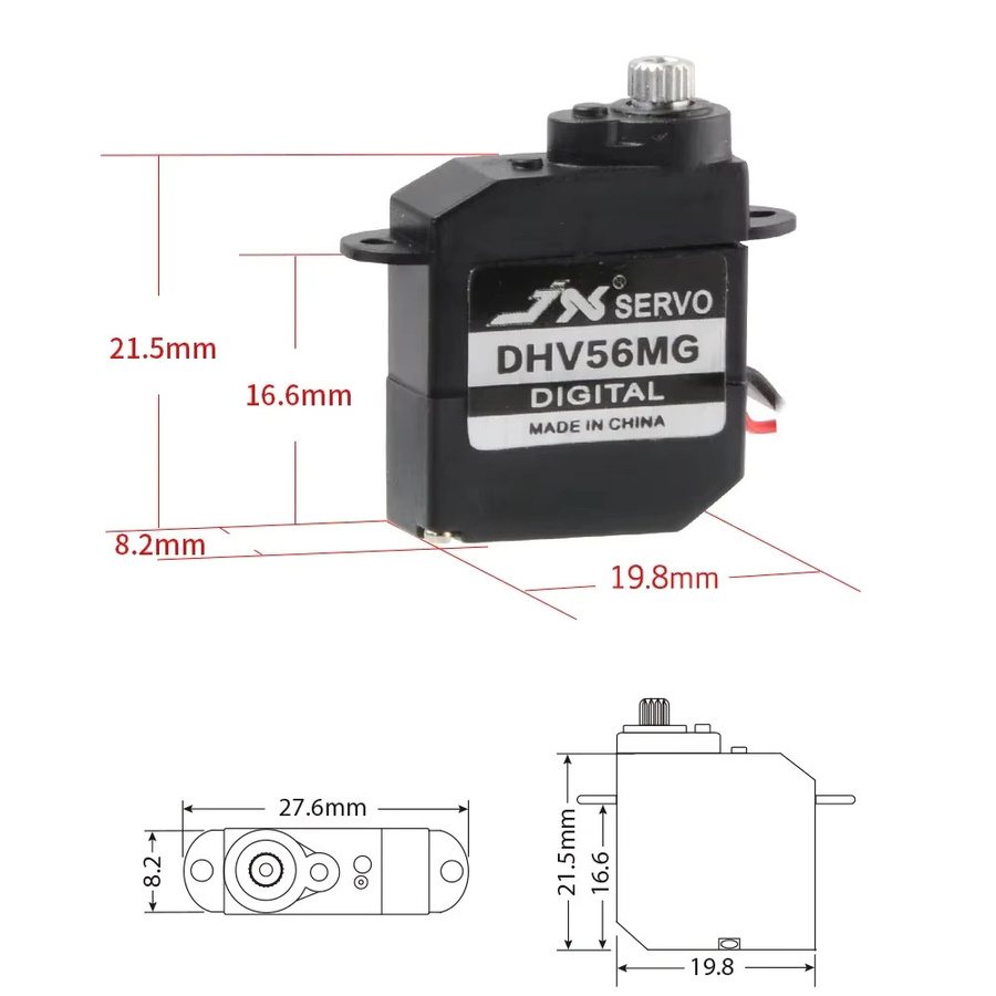 DSPOWER JX PDI-DHV56MG 5G Mini Coreless Digital Servo, Metall, für RC Fahrzeuge - Bild 2
