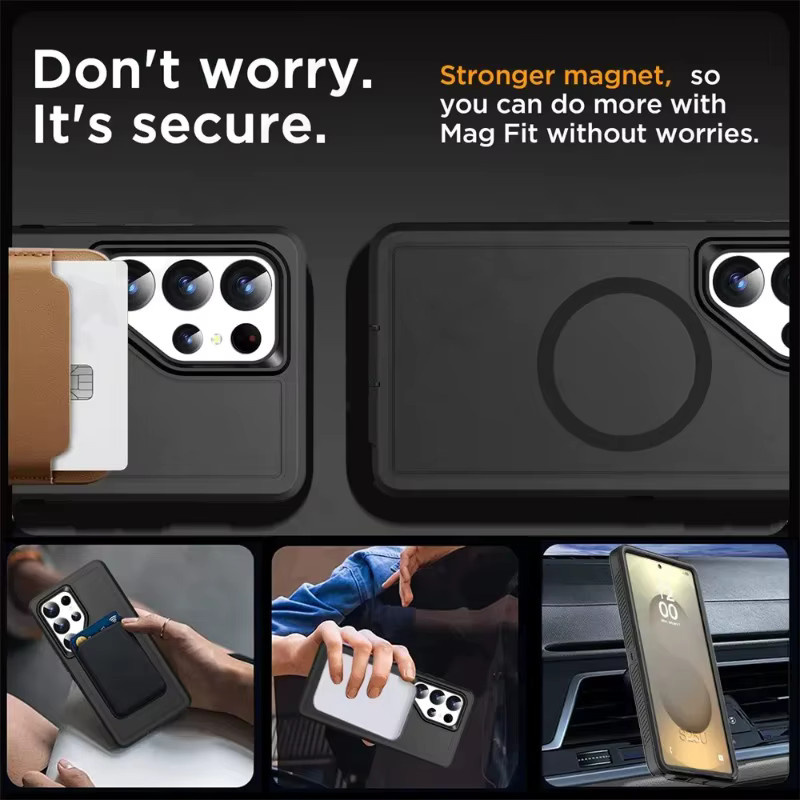 Heavy Duty Rugged Armor Defender OTT Box Handyhülle für Samsung Galaxy S26 Ultra, S25 FE, S24, S23 und S22 Plus in Schwarz - Bild 2